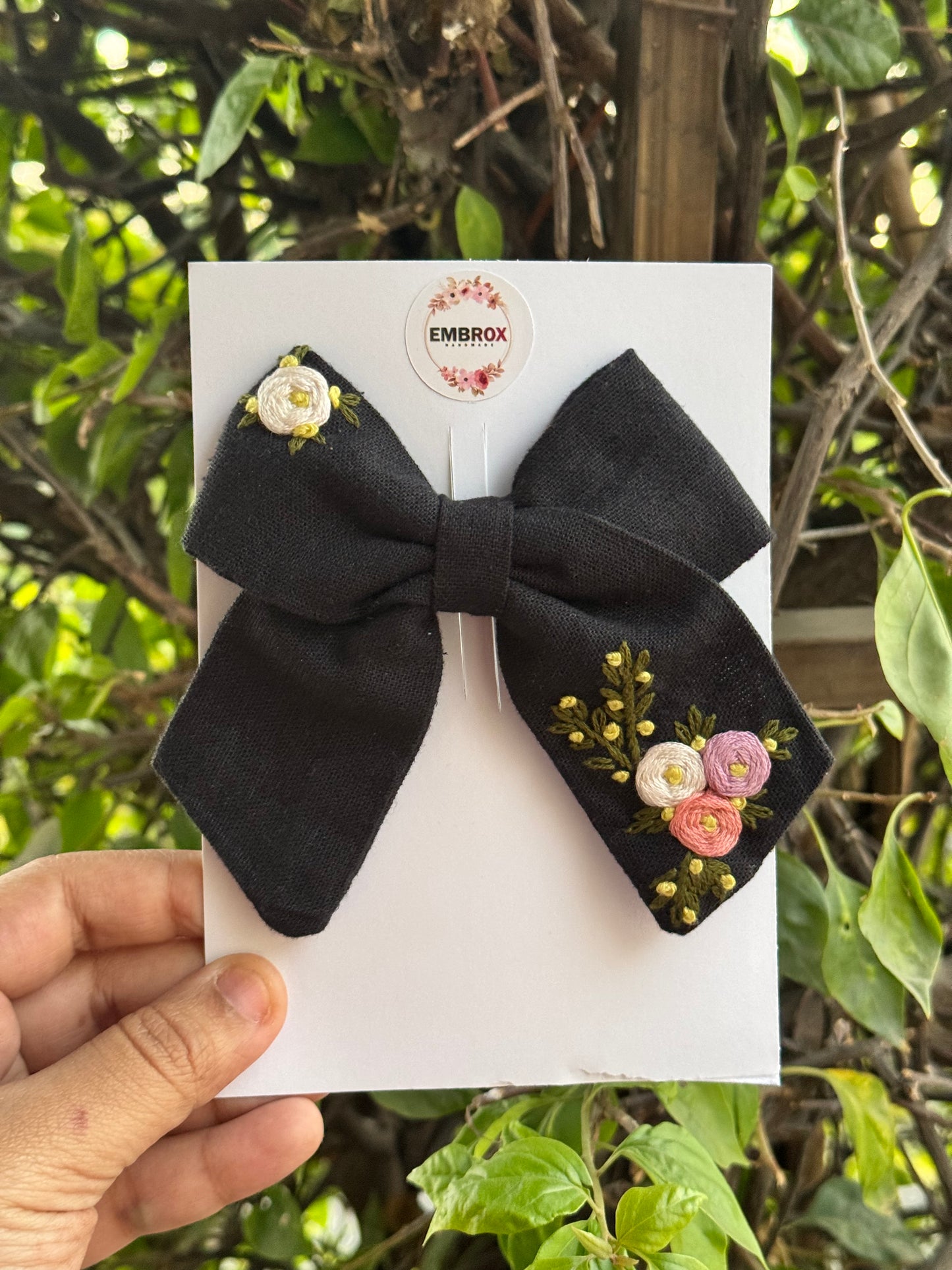 Charcoal Bloom Bow