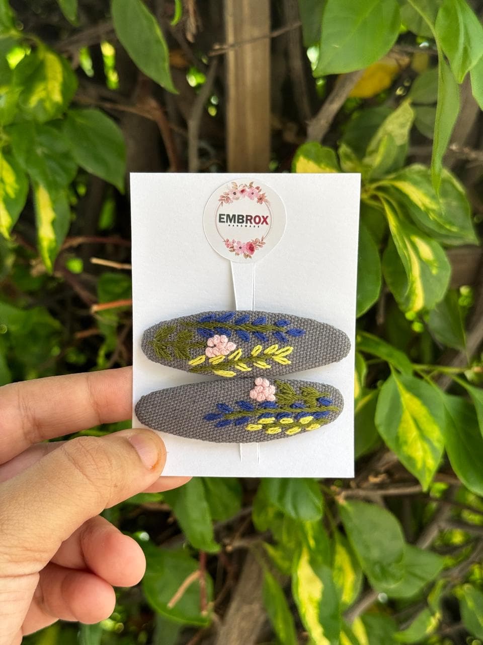Woodland Bloom Embroidered Hair pins
