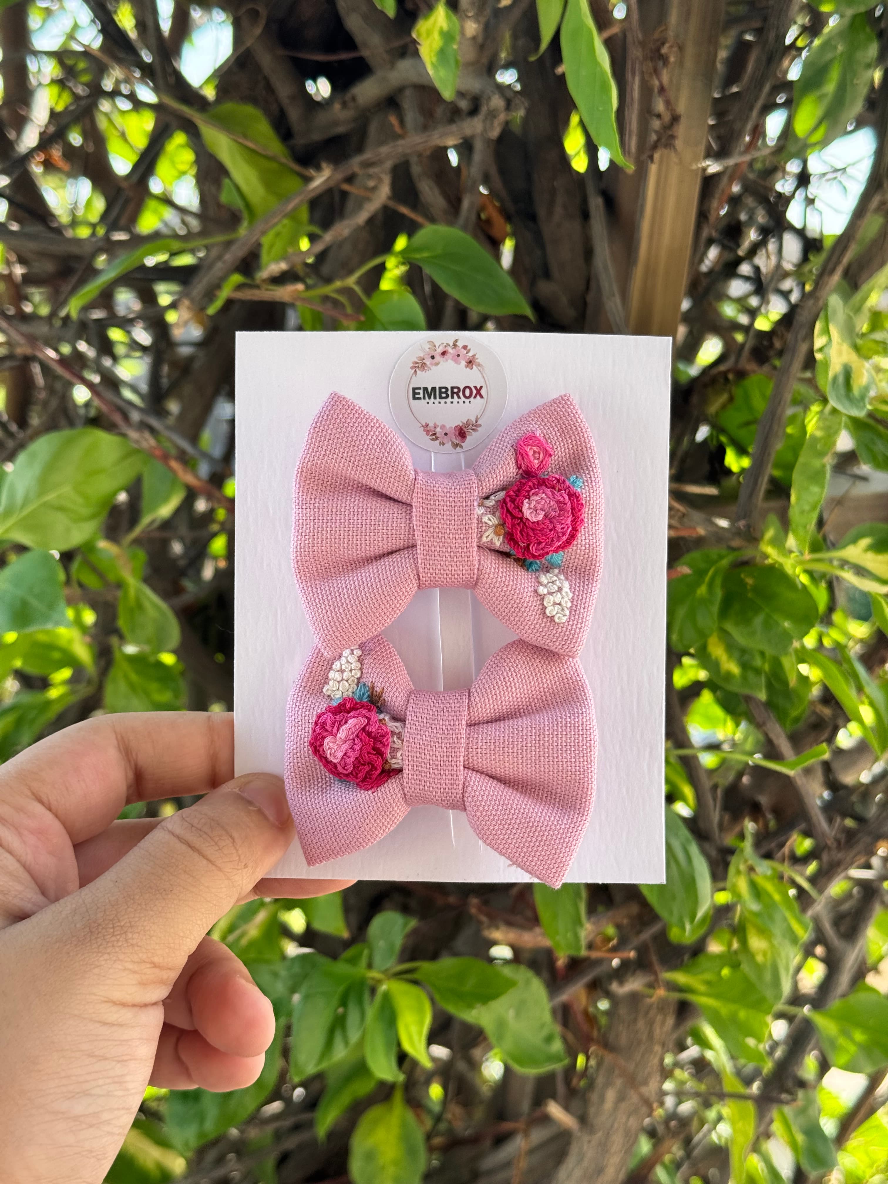 The "Blushing Rose" Hair Bow Set