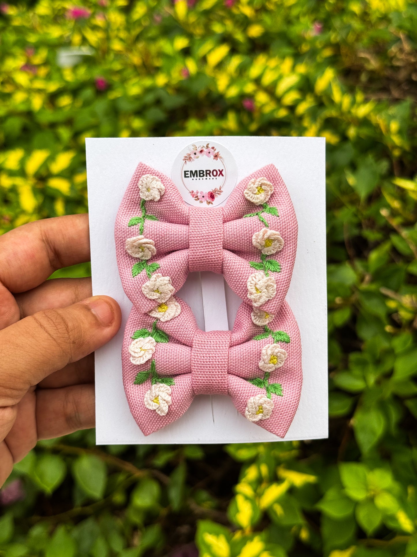 Pink Petal Bows (pair)