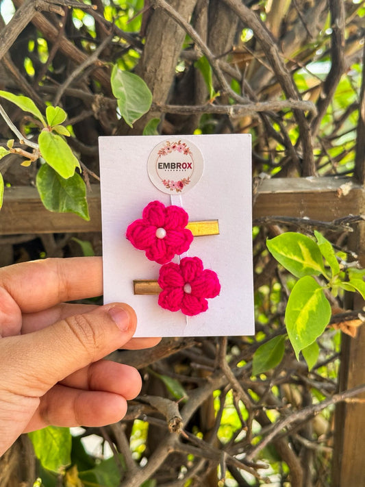 The Fuchsia Petal hair clips