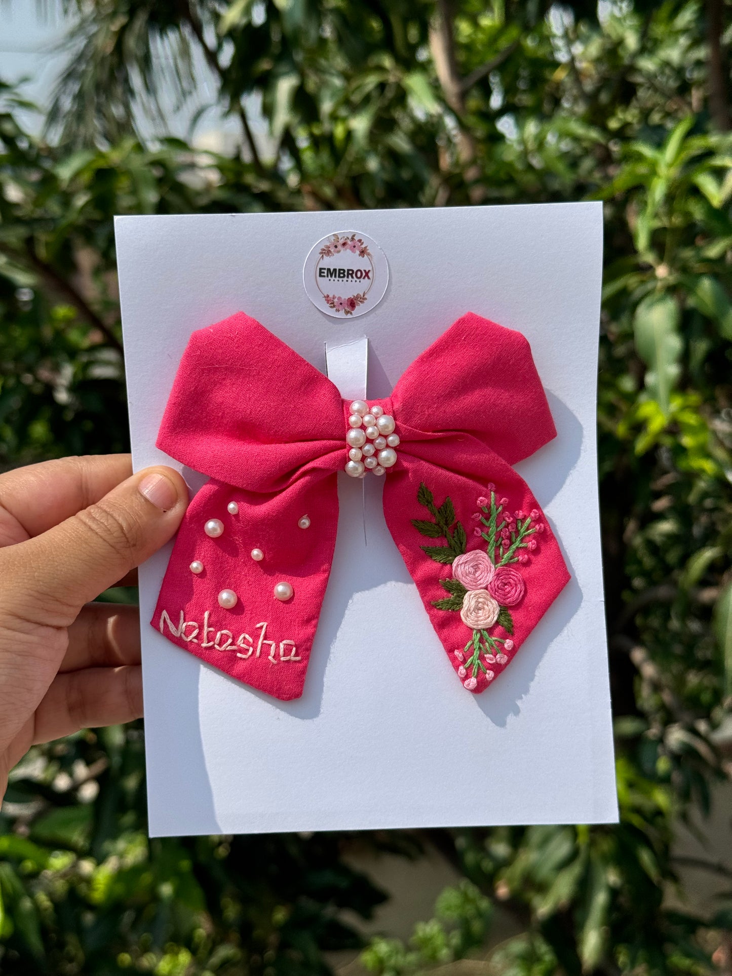 Flora Luxe Embroidered Bow