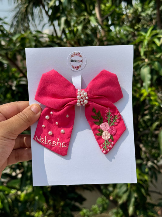 Flora Luxe Embroidered Bow