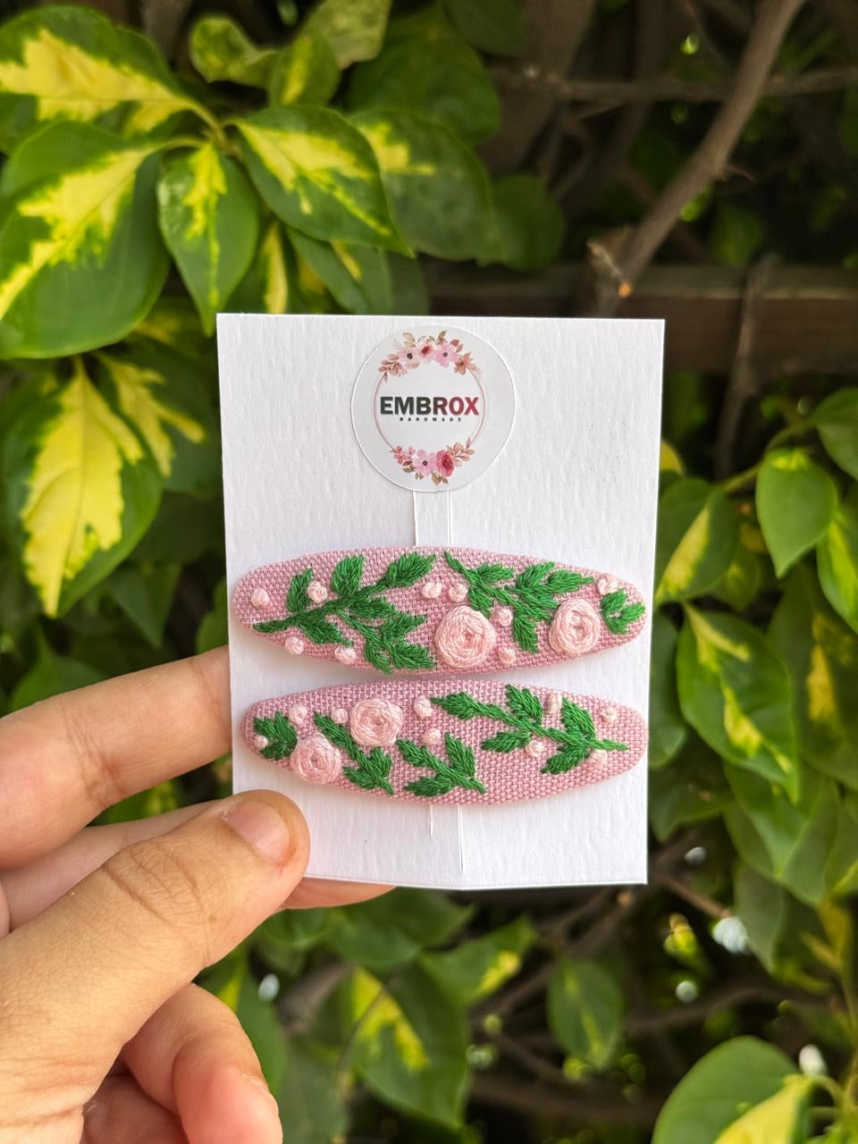 Blush Garden Embroidered Hair Pin