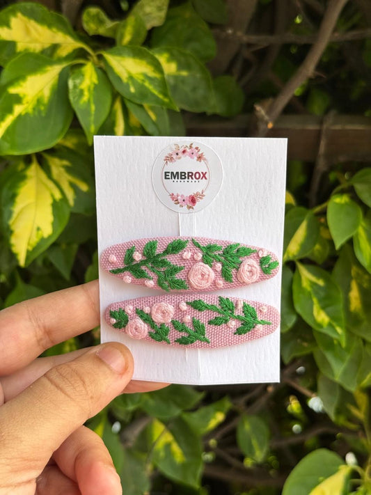 Blush Garden Embroidered Hair Pin