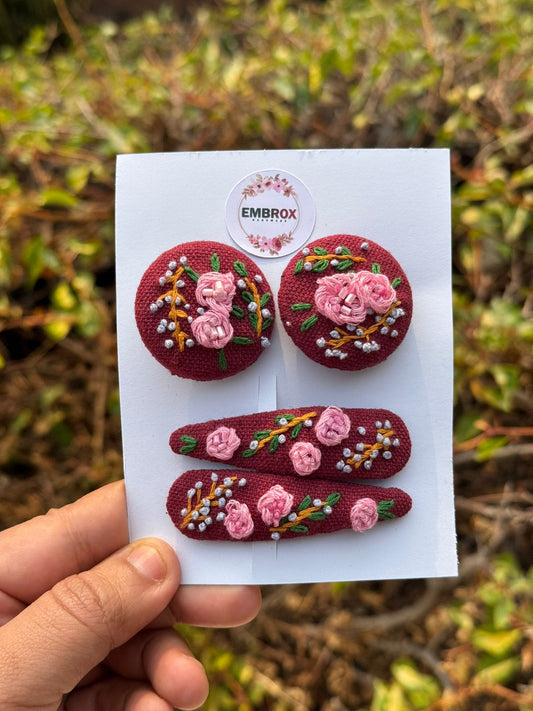 Vintage Bloom Hair Pin & Tie Duo