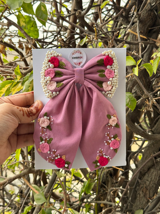 The "Rosalind" Hand-Embroidered Heirloom Bow