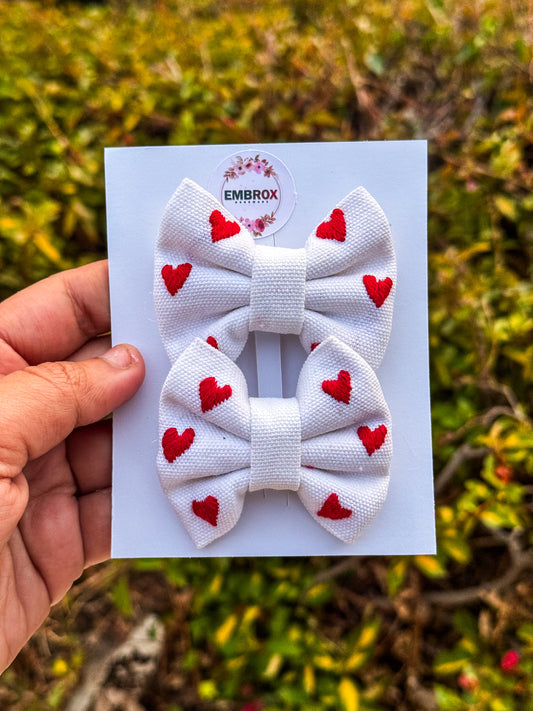The "Love-Stitch" Mini Bow Pair