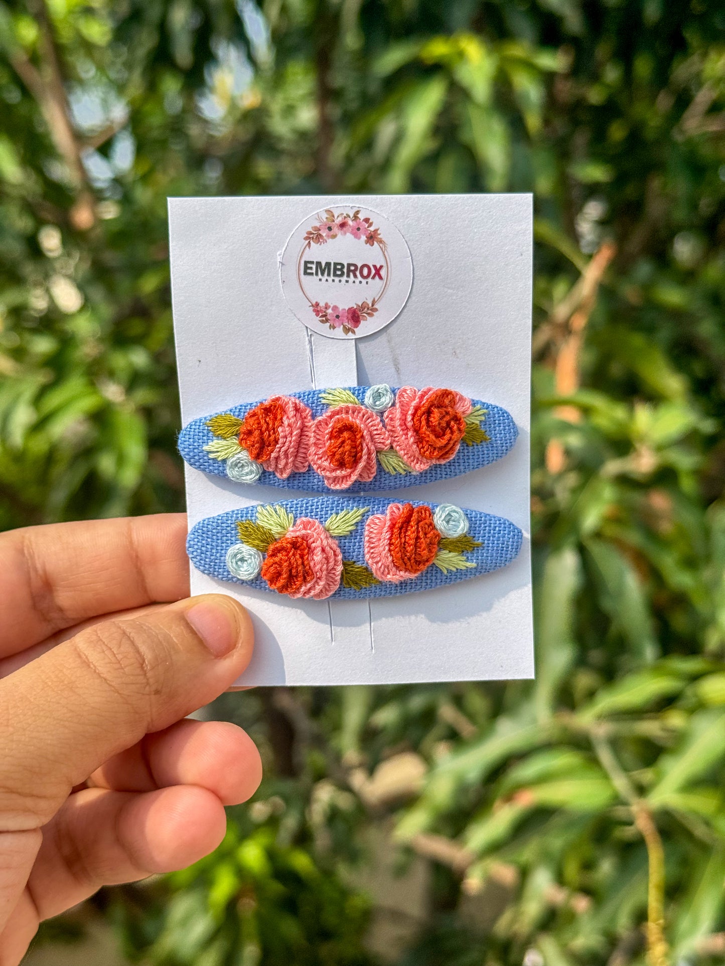 Coral Blossom Hair Clip Duo 🌺