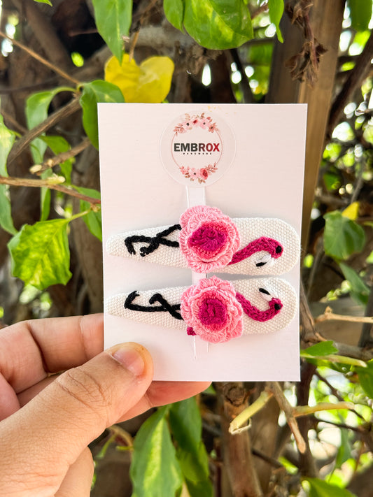 Flamingo Flora Hair pins