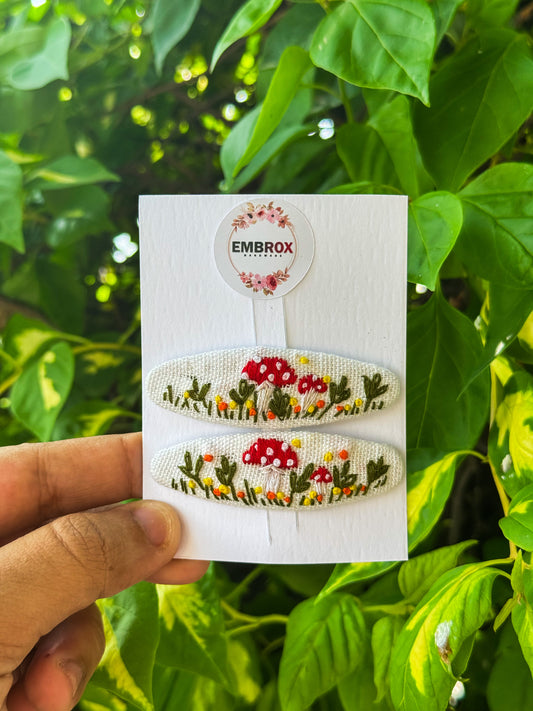 Cottagecore Mushroom hair pins