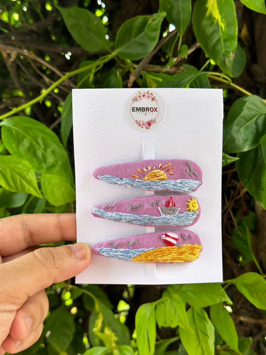 The 'Sunset Serenity' Hair Clip Set