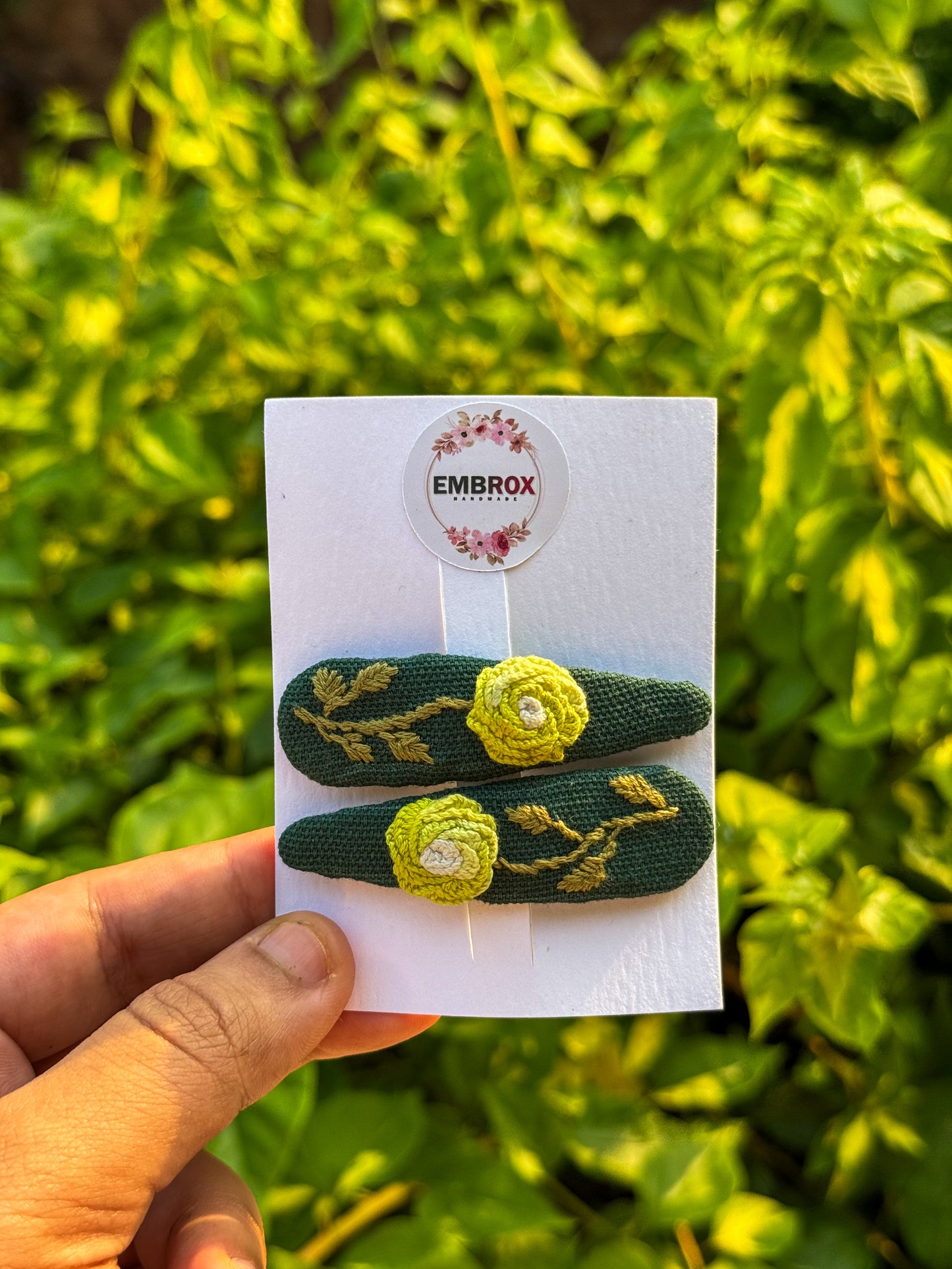 The "Moss & Magnolia" Barrette hair pins