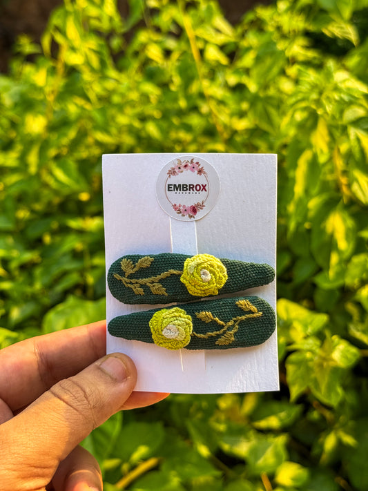 The "Moss & Magnolia" Barrette hair pins