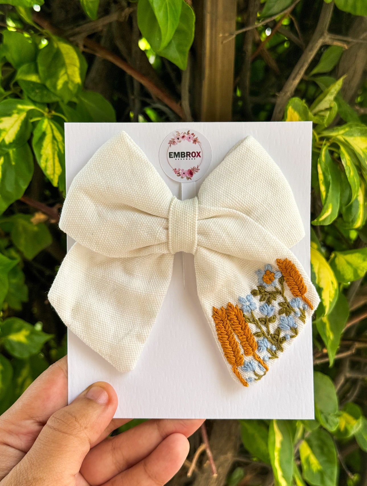 Embroidered Harvest Bow