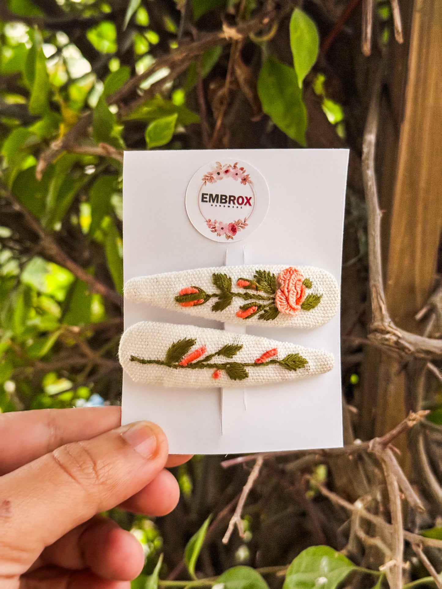 The Ember Rose hair pins